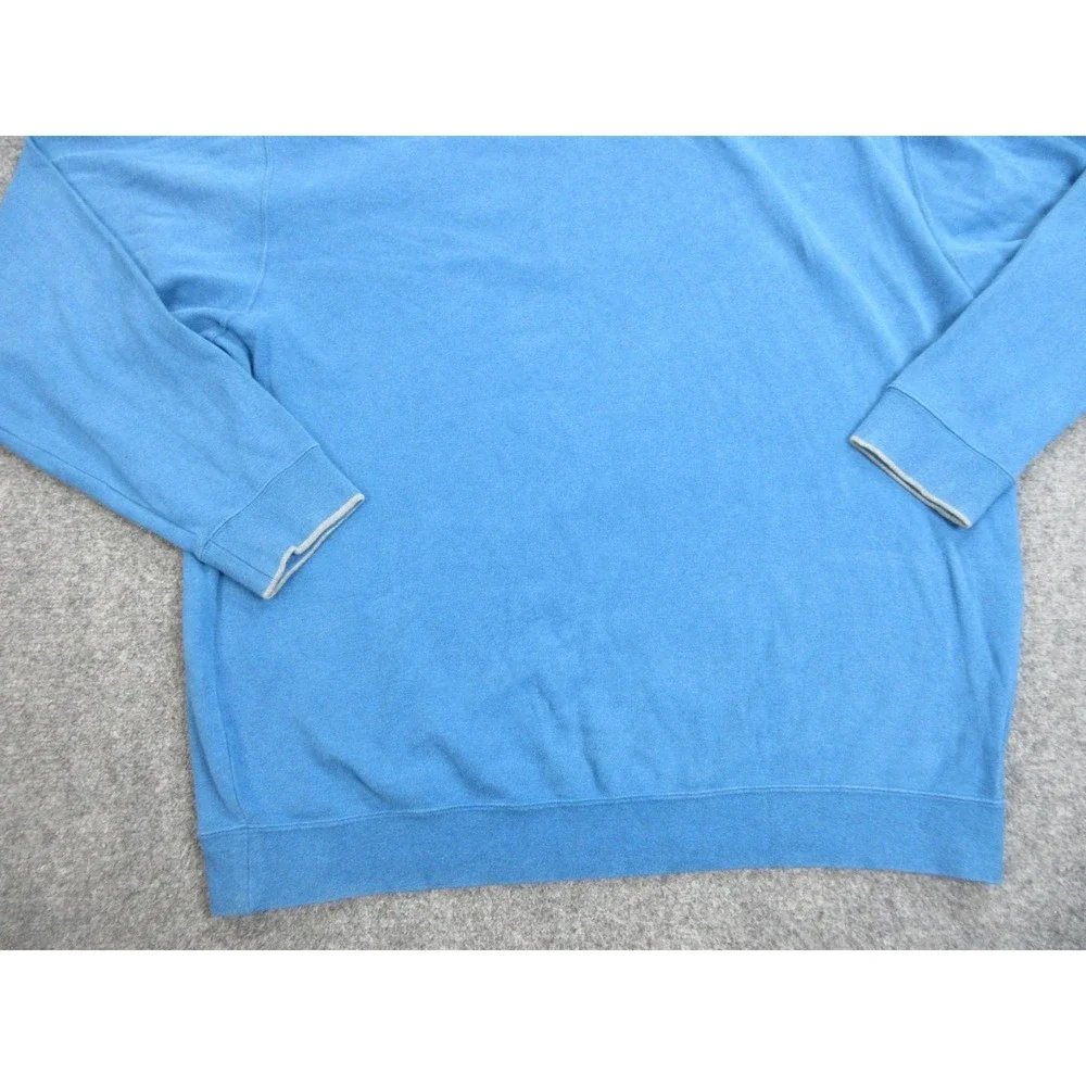 Peter Millar Sweater Mens 2XL Blue Quarter Zip Cotton Pullover Golf‎ Casual